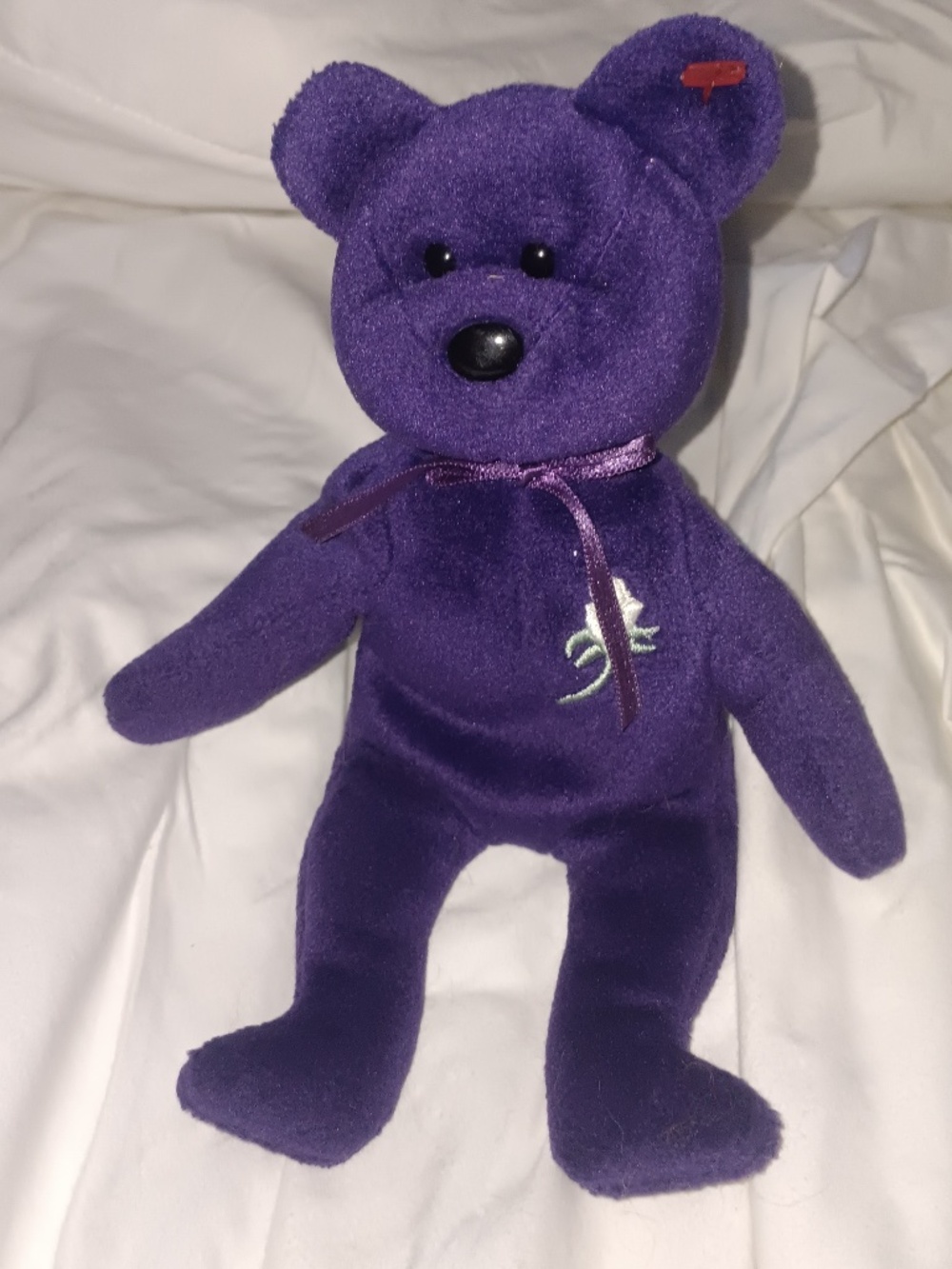 TY 1997-1998 Princess Diana "Princess the Bear" Purple Beanie Baby